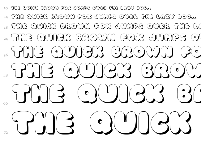 JI Chubby / Chunky Caps font waterfall
